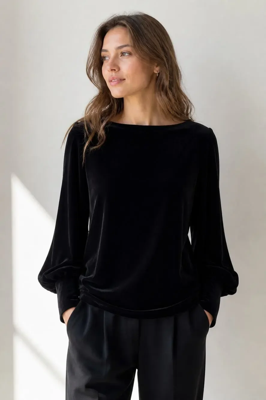 Lauren Ralph Lauren Black Velvet Long Sleeve Shirt XL - Picture 1 of 10